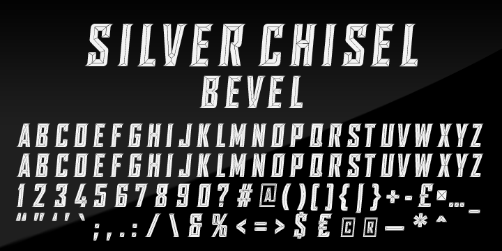 SILVER CHISEL RIGHT Font preview